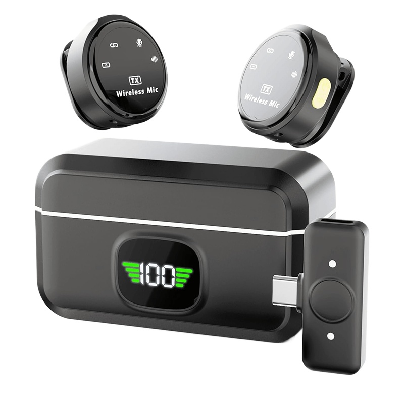 Mini Electronics Gadgets - Kabelloses Lavaliermikrofon für iPhone Android USB-C