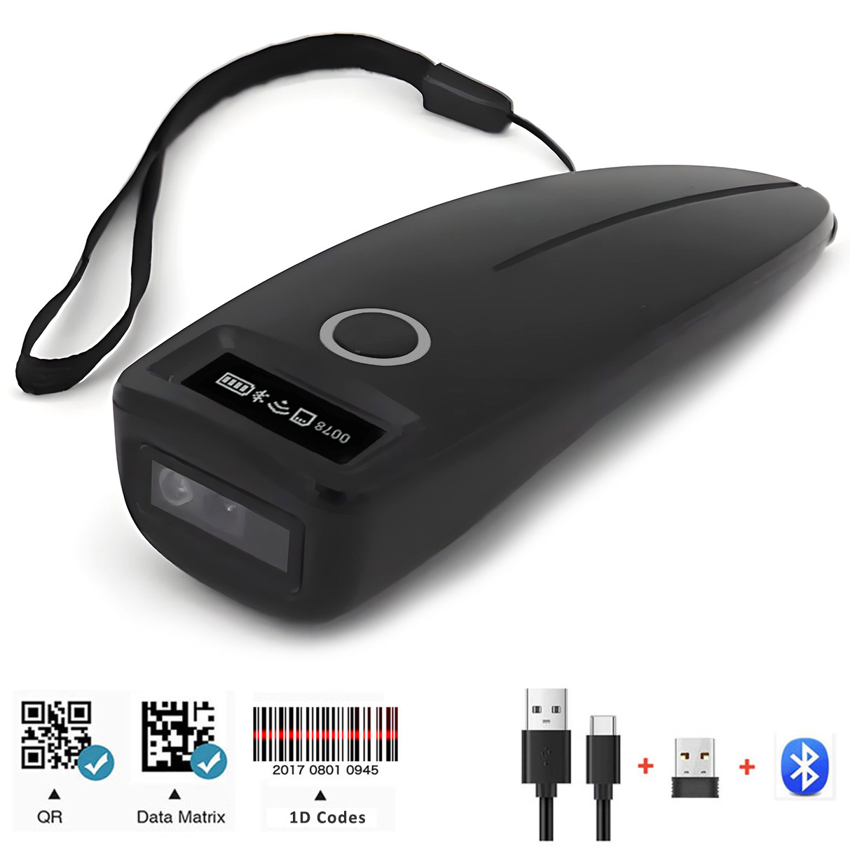 Barcode Scanner Wireless - Barcode-Scanner Wireless 1D 2D QR-Code-Scanner USB