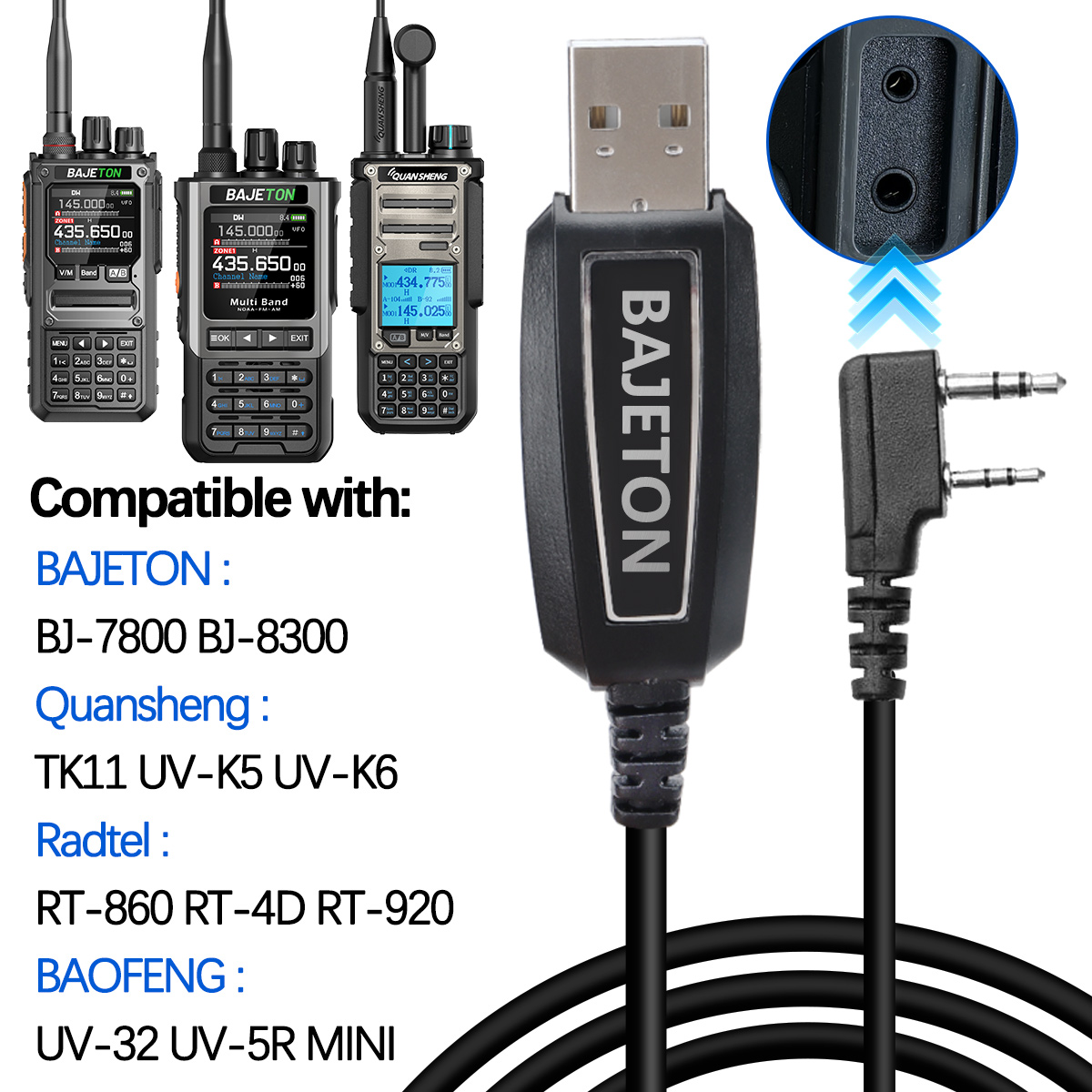 Mini Electronics Gadgets - BAJETON Walkie Talkie USB-Programmierkabel K-Stecker für