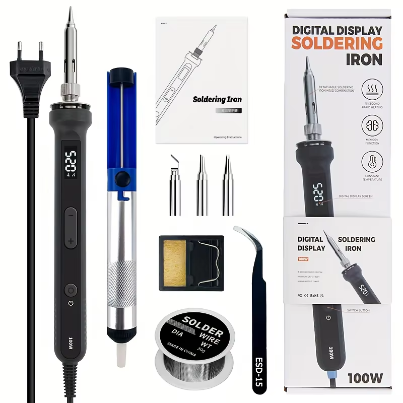 Electronics Stuff - 100W Digitaler Lötkolben-Kit, elektrisches Schweißwerkzeug mit