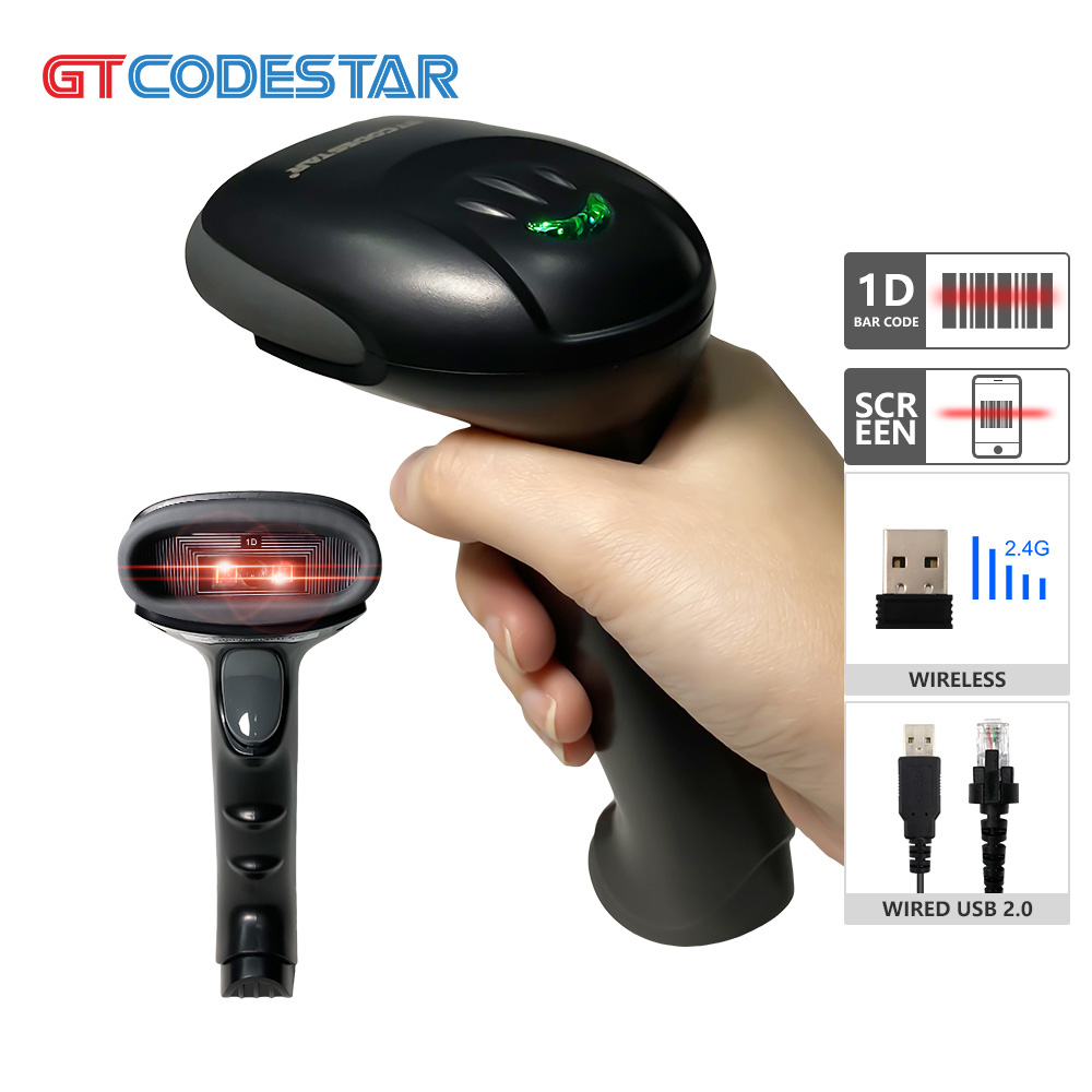 Barcode Scanner Wireless - GTCODESTAR Hochpräziser 1D CCD Wireless Android