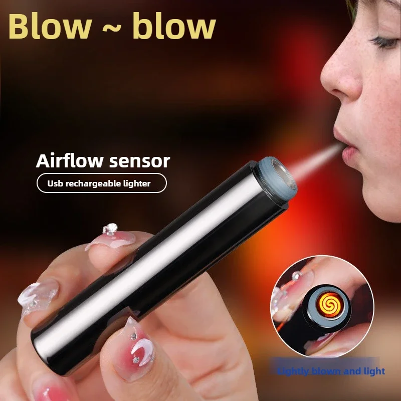 Electronics And Gadgets With I - Kreative Blasen Winddicht Flammenlose Elektronische Feuerzeug