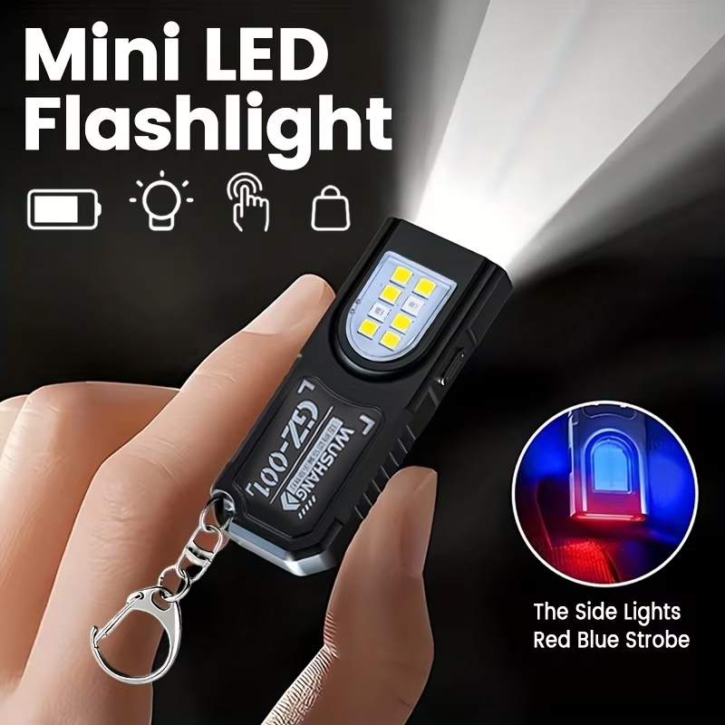 Mini Electronics Gadgets - Multifunktionale Schlüsselanhänger-Taschenlampe, USB wiederaufladbar, Mini-Taschenlampe mit