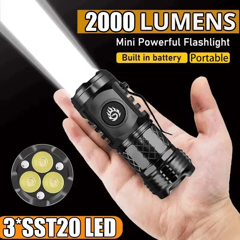 Mini Electronics Gadgets - Hochleistungs-Taktische Taschenlampe 3LED Mini-Schlüsselanhänger-Fackel USB-Aufladbar Wasserdichte