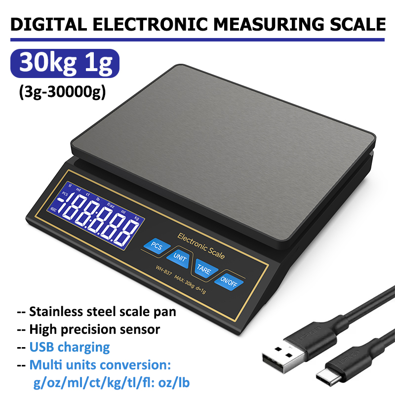 Electronics Stuff - LCD Digitale Küchenwaage 30 kg/1 g