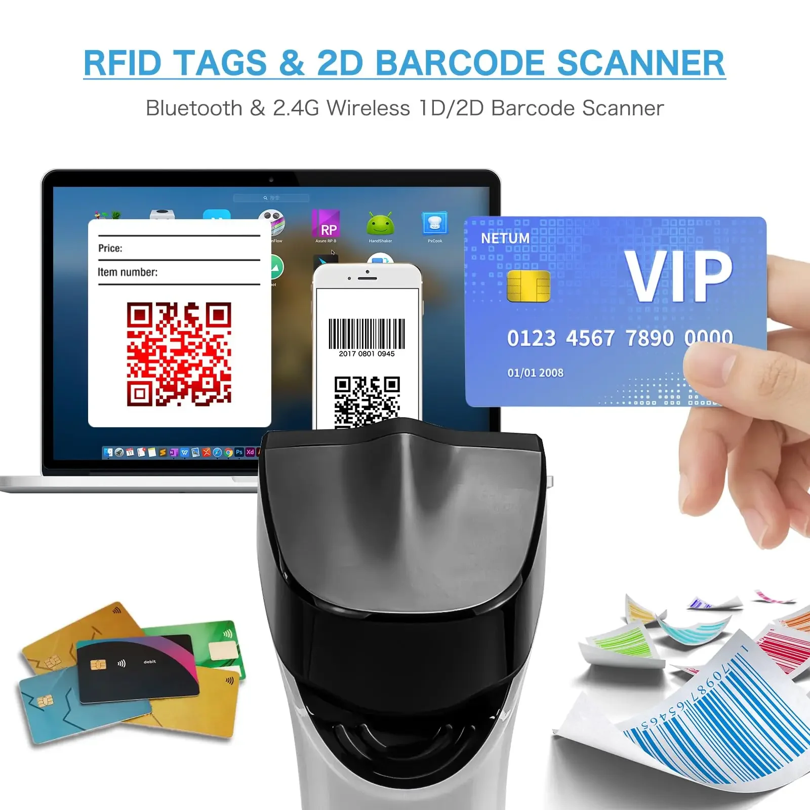 NETUM DS8100 Bluetooth 13,56MH – Barcode Scanner Wireless Bewertung und Preis